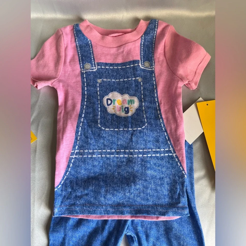 Ms. Rachel Toddler Girls' 4pc Short Sleeve Cotton Snug Fit Pajama Set
